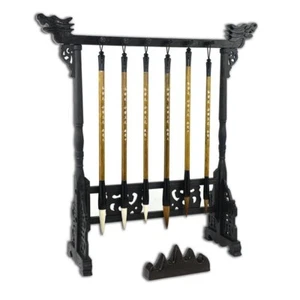 Traditional Chinese Brush Holder Calligraphy Holder Stand 12 Hook Brush Stand - Picture 1 of 12