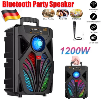 Altoparlante Bluetooth Portatile 2000W Subwoofer Music Box con Microfono Stereo IT - Immagine 1 di 4