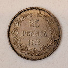 1913S Finland 25 Pennia 0.750 Silver Km #6.2 World Coin