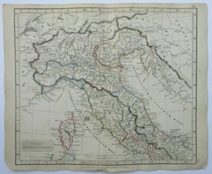 Antique Map of North Italy by Samuel Arrowsmith 1829 - Picture 1 of 2