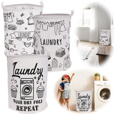 Vintage Wäschekorb Wäschesack Creme 50x40cm Laundry Wäschesammler Box Tonne Deko - Bild 1 von 4