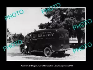 OLD POSTCARD SIZE PHOTO OF JUNCTION CITY OREGON THE J/C BAKERY VAN c1930 - Picture 1 of 1