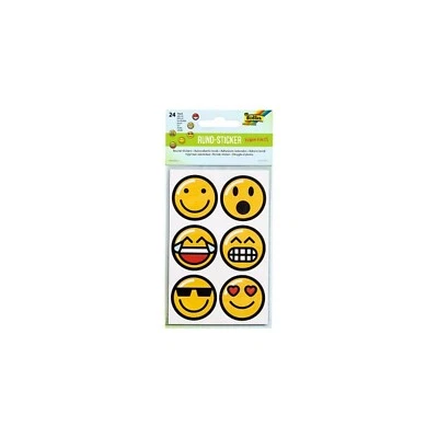 folia Rundsticker Emojis Aufkleber Lachende Gesichter Basteln Kinder Geburtstag - Bild 1 von 4