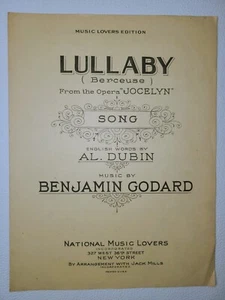 1924 Lullaby (Berceuse) Godard Piano Sheet Music National Antique  - Picture 1 of 6