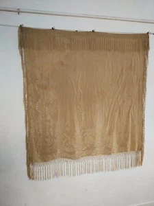 vintage fabulous piano silk shawl fringes scarf brocade type textile itm1092 - Picture 1 of 17