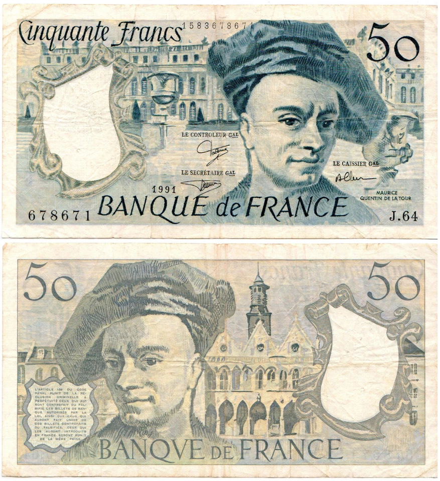 France 50 Francs P#152e (1991) Banque de France VF - Image 1 of 1