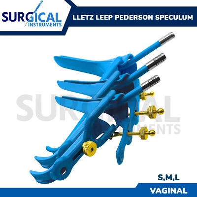 Espéculo vaginal Pederson LLATZ LEEP recubierto azul 3 piezas obstetra/ginecólogo grado alemán Foto 1 de 4