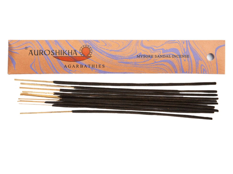 TWO PACK: Mysore Sandal, Auroshikha Incense, Two 10 Gram (8-15 Stick) Packages - Imagem 1 de 1