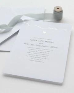 Silver Love Script Wedding Invitation and Response Card Kit - 50 Count - Picture 1 of 6