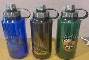 Ozark Trail 32 Oz Green-Brown-Blue (SET) Water Bottle. Wide Mouth and Flip-Top - Picture 1 of 12