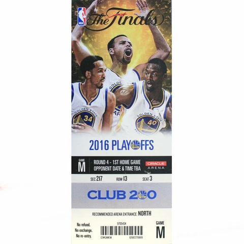 Official 2016 NBA Finals Golden State Warriors Mini-Mega Ticket Cover