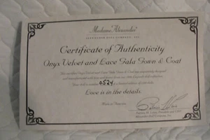 Madame Alexander Certificate of Authenticity LE Card #67304 - Picture 1 of 1