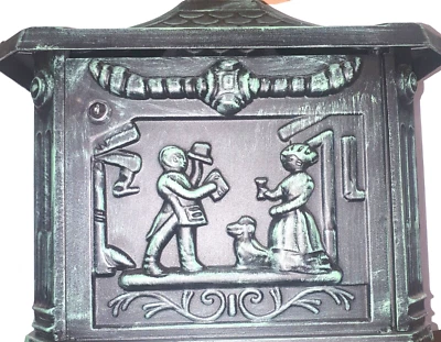 Buzón de bloqueo Oakland Living 1049-7 Verdigris texturizado verde bronce montaje en poste Foto 1 de 3