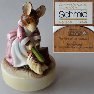 1981 Schmid Beatrix Potter Hunca Munca #206 Music Box. Everything Is Beautiful - Picture 1 of 17