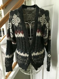 Cardigan maglione uomo vintage London maglia nebbia brutto modello anni 80 med migliore di sempre! - Foto 1 di 4