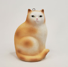 Vintage Dept 56 Ceramic Cat Ornament Figure Orange Tabby Bisque 3.25" Taiwan