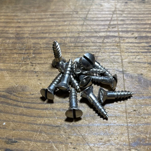#10 X 3/4” Screws Slotted Oval Head Nickel Plated Over Steel American Old Stock Cover