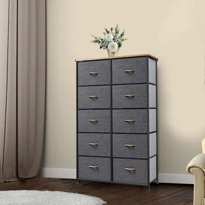 TAUS 10-Drawers Dresser Fabric Storage Tower for Bedroom Hallway Nursery - Picture 1 of 17