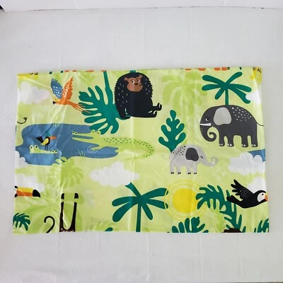 IKEA DJUNGELSKOG Juego de 2 Fundas de Almohada Verdes Completas/Reinas 20x30 Animales de la Selva Foto 1 de 4