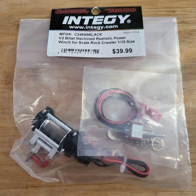 Integy #C24659BLACK ,Billet Machined Power Winch for Rock Crawler 1/10  (NIP) - Image 1 of 2