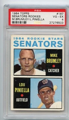 1964 Topps Rookie Stars Lou Piniella Washington Senators #167⭐️💥🎯 PSA Calificado 4 Foto 1 de 2