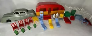 Rimorchio vintage Kahn Toy Co. berlina e camper caravan casa con accessori - Foto 1 di 24
