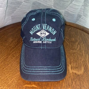 Mount Vernon Hat Cap National Landmark Genuine Article Blue w Teal Strapback - Picture 1 of 12