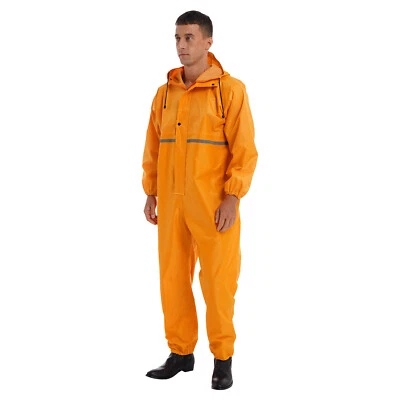 Unisex Jacket Lightweight Hooded Outfits Raincoat Traveling Pants Rainwear PVC - Image 1 of 3
