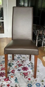 Sold. Marks and Spencer Chocolate brown Leather chairs dining 4 - Picture 1 of 3
