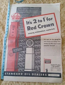 Standard Oil Red Crown Full Newspaper Ad May 8th 1940 23.5x16.5" Framable - Picture 1 of 17