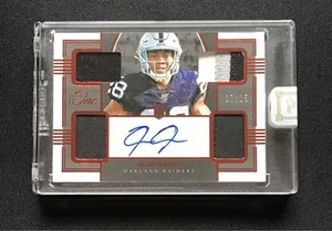2019 Panini One WORN/USED MATERIAL Josh Jacobs Oaklando Raiders Patch Auto/15#57 - Picture 1 of 24