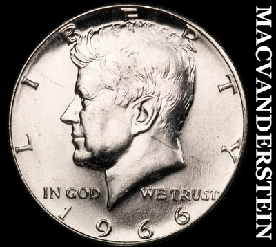 Medio dólar Kennedy 1966 de plata - escaso alto grado brillante #F6054 Foto 1 de 2