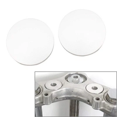 2PCS Motorcycle Handlebar Riser Top Clamp Decoration Cover For Harley Silver - Image 1 of 4