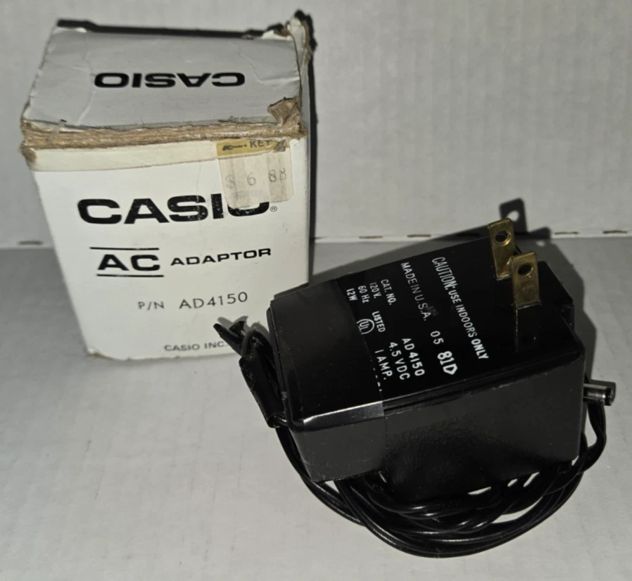 Genuine 4.5V 1.0A CASIO Power Supply #AD-4150 Adapter for Electronic Calculator - Image 1 of 4