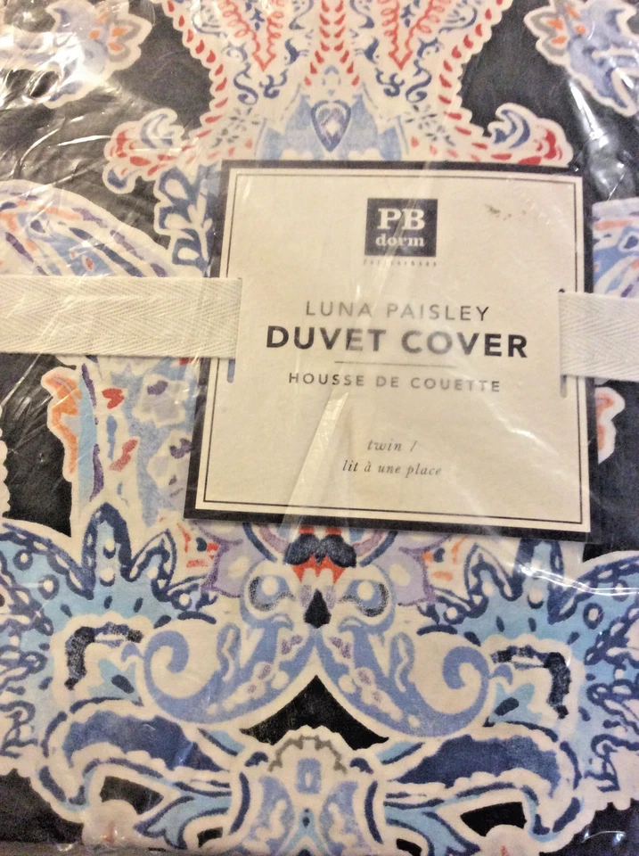 Funda nórdica Pottery Barn Teen Luna Paisley Twin Gris Claro ¡NUEVA CON ETIQUETAS! Foto 1 de 1