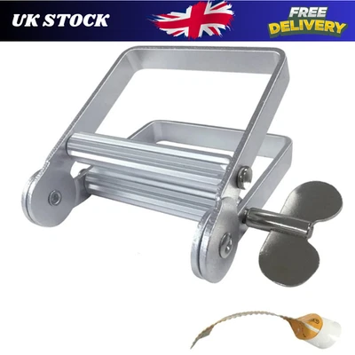 Toothpaste Squeezer Dispenser Metal Paint Tube Wringer Extruder Hand Roller Tool - Image 1 of 4