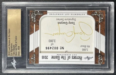 TONY GWYNN 2018 LEAF HEROES OF THE GAME CUT SIGNATURE AUTOGRAPH AUTO - Image 1 of 2