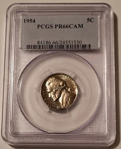 1954 Jefferson Nickel Proof PR66 Cameo PCGS* - Picture 1 of 2