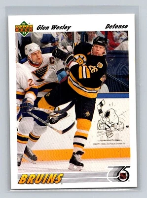 1991-92 Upper Deck #370 Glen Wesley Boston Bruins - Image 1 of 2