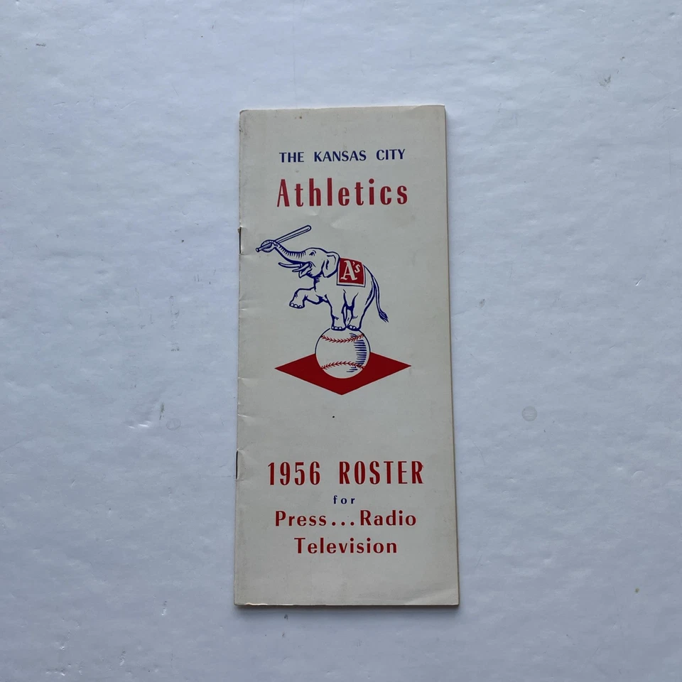 Vintage 1956 Kansas City Athletics Official Roster For Press Radio Television - Image 1 of 4
