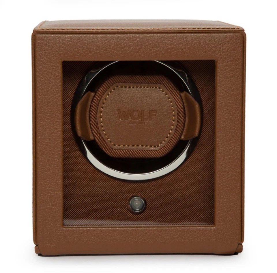 Enrollador de reloj individual WOLF Cub con cubierta en color coñac, 461127 Foto 1 de 4