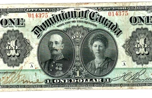 $1 "DOMINION OF CANADA" (1911) "DOMINION OF CANADA" (1911)  CANADA!  CRISPY!!!!! - Picture 1 of 3