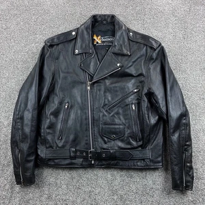 Xelement Motorrad Biker Jacke Herren 50 XL schwarz Leder Jesus Patch - Bild 1 von 8