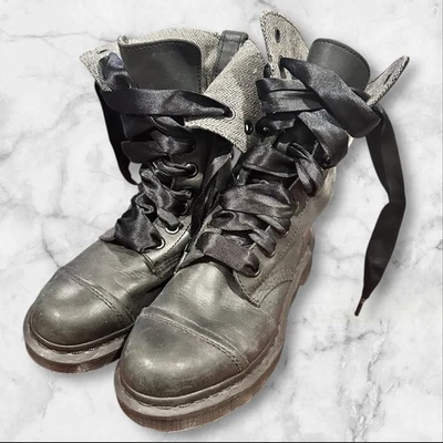 Dr Martens черный Aimilita Triumph документы сложить вниз кожаные боевые ботинки Sz 6/37 - Изображение 1 из 4