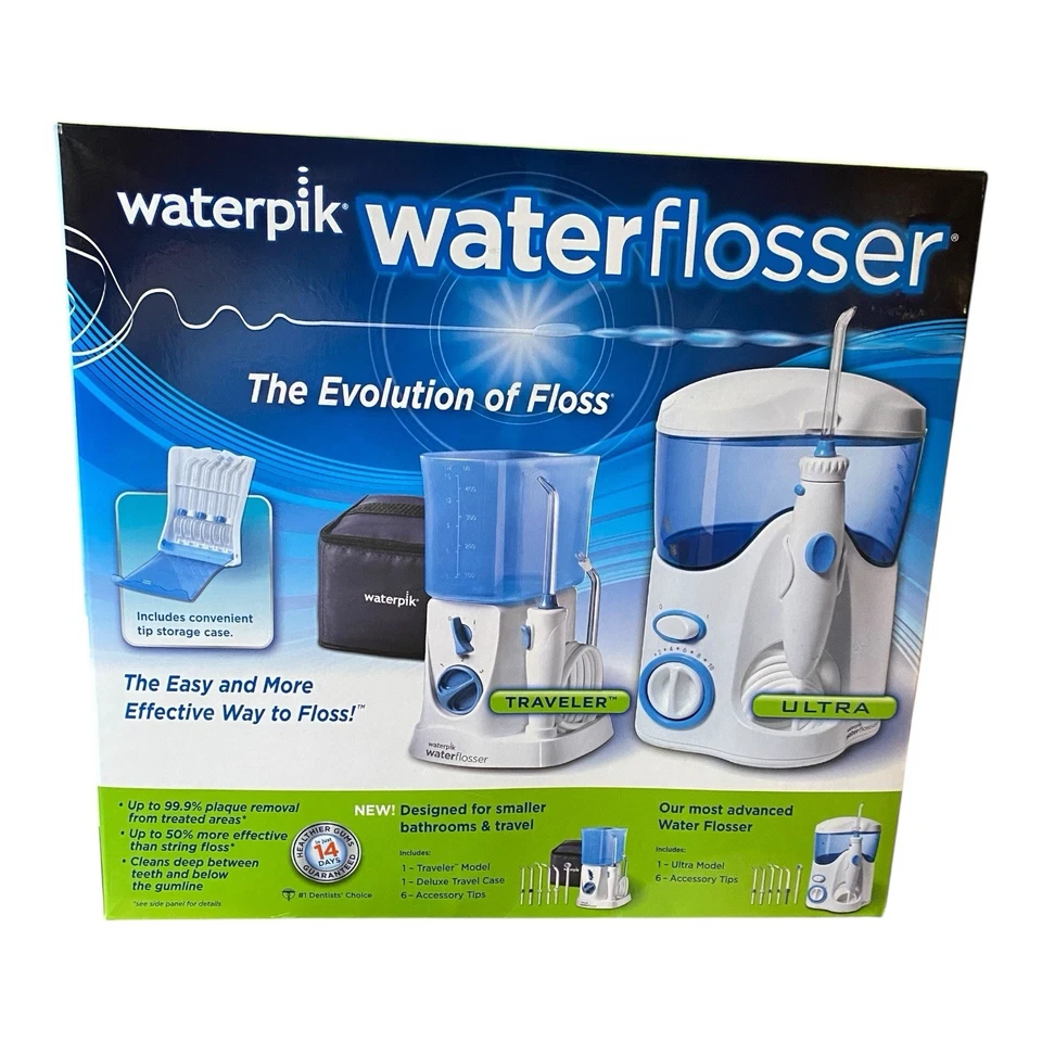Waterpik Waterflosser Ultra and Traveler Combo plus 12 Accessory Tips & Tip Storage Case