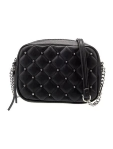 Rebecca Minkoff Umhängetasche schwarz gesteppt mit silbernen Nieten & Kettenriemen - Bild 1 von 5
