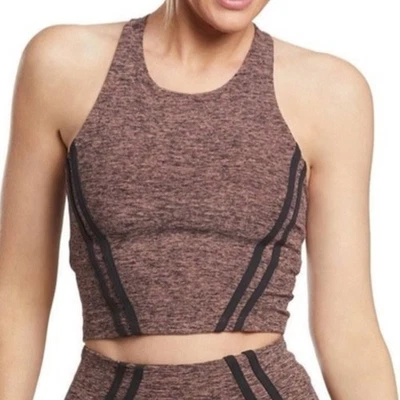 Beyond Yoga Spacedye Stripe Down Crop Tank in Black/Pink Lei Size Medium - Image 1 of 4