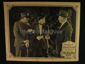 20s Herbert Rawlinson His Mystery Girl 1923 VINTAGE LOBBY CARD OS93