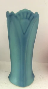 Van Briggle Pottery Art Deco Blue Vase 7.5" Tall - Picture 1 of 3