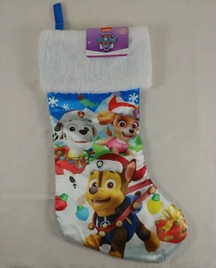 "Medias de Navidad Paw Patrol 18"" blanco imitación piel ribete #1" - Imagen 1 de 3